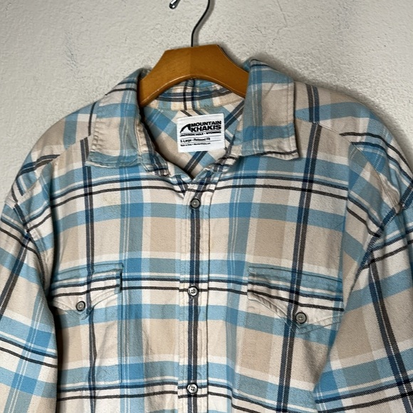 Mountain Khakis Teton Flannel Relaxed Fit Western Plaid Light Blue Size XL - Picture 4 of 9